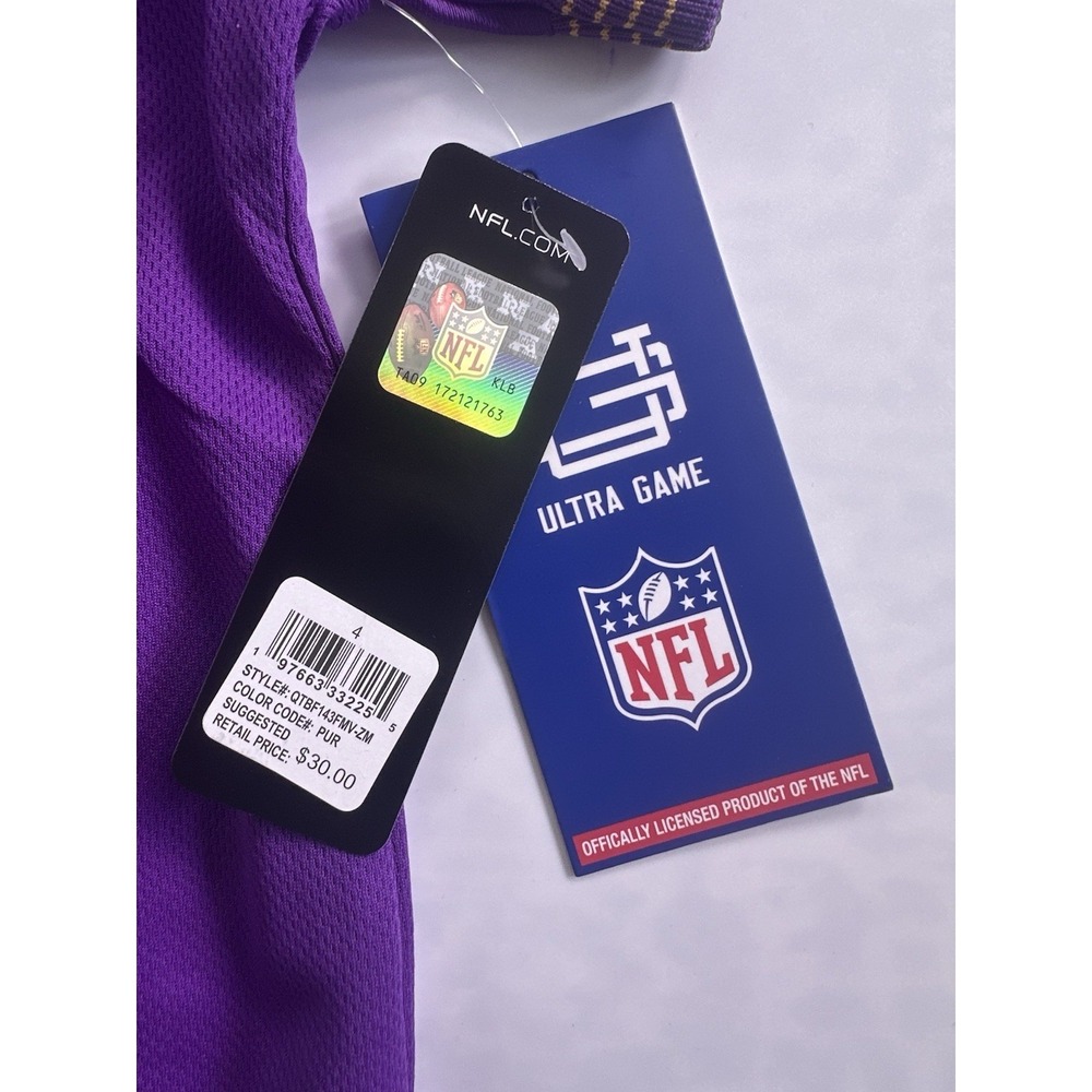 NEW Youth XS 4/5 NFL Minnesota Vikings  Jersey Shirt (No Number) - Picture 2 of 4